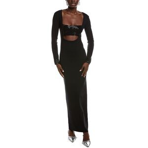 Retrofête Womens  Raelle Knit Cashmere-Blend Maxi Dress, Black